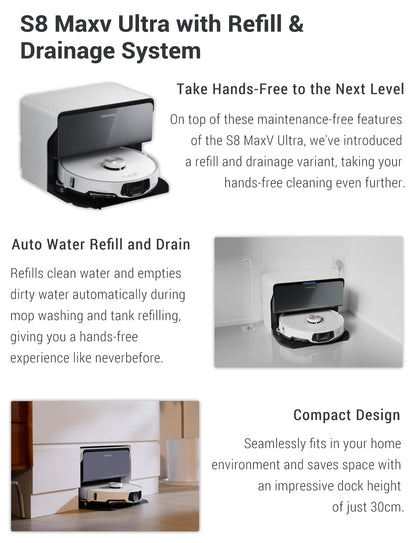 Roborock S8 MaxV Ultra with Refill & Drainage system