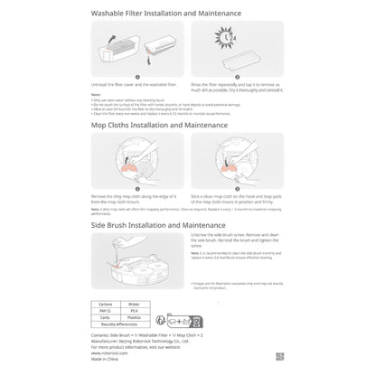 Roborock Accessories Pack(Side Brush/Filter/Mops)